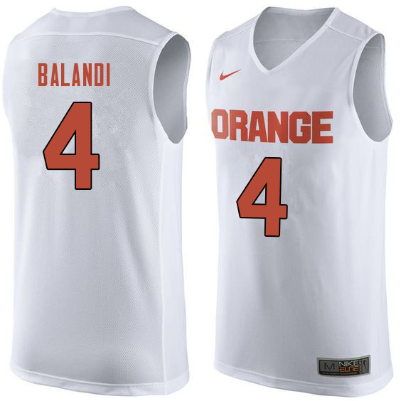 Men #4 Antonio Balandi Syracuse White College Basketball Jerseys Sale-White
